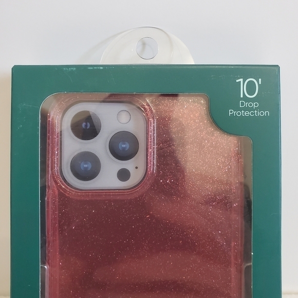 ONN. Purple Pink Red Glitter Ombre IPhone 2021 6.7" Screen Case - Picture 8 of 10